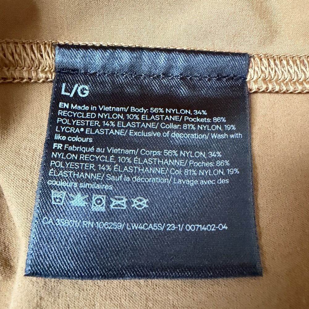 Lululemon Athletica Cinch-Waist Stretch Bold Beige Full Zip Outdoor Shirt Jacket - Picture 11 of 15